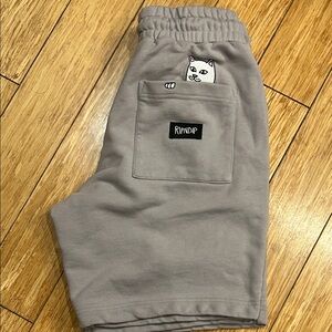 Ripndip Gray Athletic Streetwear Shorts w/Trademark Cat Men’s XS
